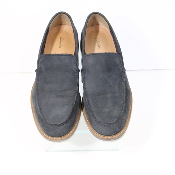 Clarks Loafer sz 9.5 Mens Slip on Shoes Blue Leather Business Casual main image 5